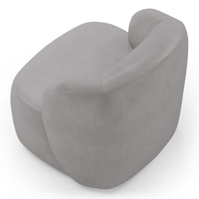 Poltrona Giratória Orgânica Para Sala Living Heidy F04 Veludo Cinza - Lyam Decor