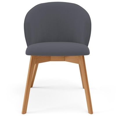 Kit 05 Cadeiras De Jantar E Estar Living Estofada Mia L02 Suede Cinza - Lyam Decor