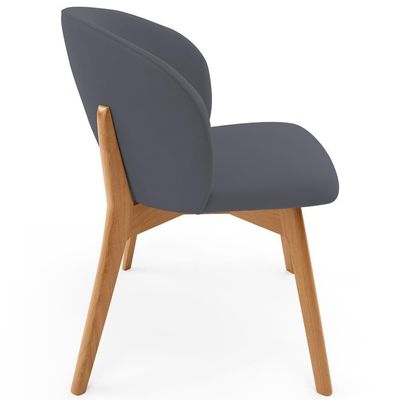 Kit 05 Cadeiras De Jantar E Estar Living Estofada Mia L02 Suede Cinza - Lyam Decor