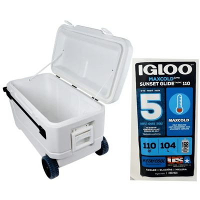 Caixa Térmica Cooler Igloo Maxcold 104L 110 Qt Rodas Coleman