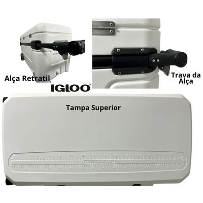Caixa Térmica Cooler Igloo Maxcold 104L 110 Qt Rodas Coleman