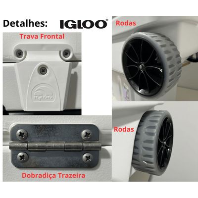 Caixa Térmica Cooler Igloo Maxcold 104L 110 Qt Rodas Coleman