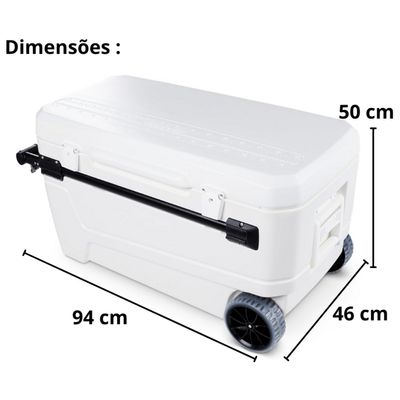 Caixa Térmica Cooler Igloo Maxcold 104L 110 Qt Rodas Coleman