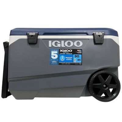 Caixa Térmica Cooler Igloo Maxcold 85 LT 90 Qt Rodas Coleman