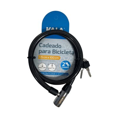 Corrente Cadeado De Segurança Bicicleta 1 Mt 2 Chaves Kala