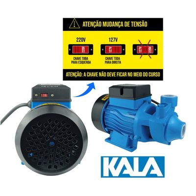 Bomba Periférica Água Motobomba 1HP 750w Kala Bivolt Mono