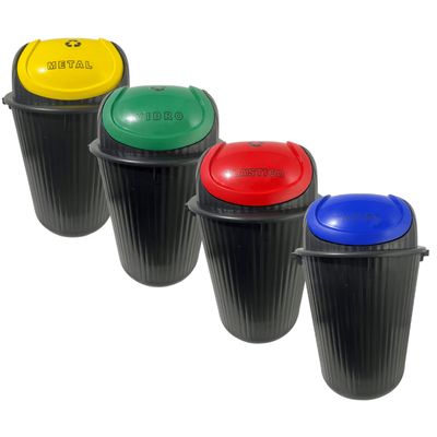 Conjunto Lixeira Para Reciclagem Colorida 86 Lt Antares 04 U