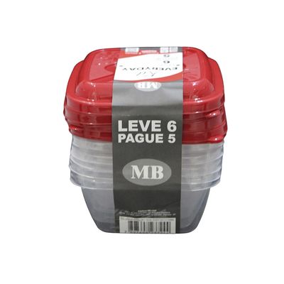Conjunto de Potes Plásticos Mb Everyday com 6 Peças 400ml - Item Sortido UNICA