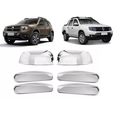 Kit Aplique Capa Cromada Retrovisor Maçanetas Oroch 2019