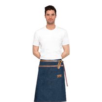 Avental de Cintura Jeans e Couro Barista Chef Bartender 1un