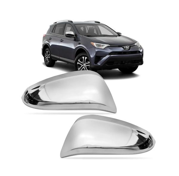 Jogo Aplique Capa Cromada Retrovisor Nova Toyota RAV4 2021