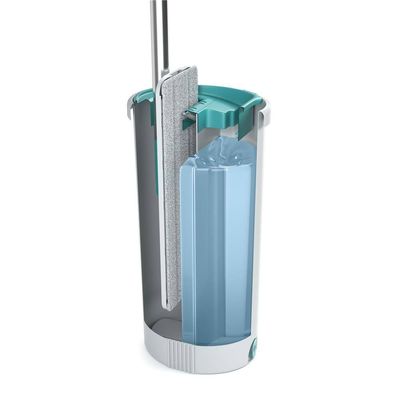 Mop Lava e Seca FlashLimp Fit com Balde 2,5L e Refil  Cinza/ Verde Esmeralda