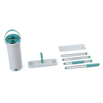 Mop Lava e Seca FlashLimp Fit com Balde 2,5L e Refil  Cinza/ Verde Esmeralda