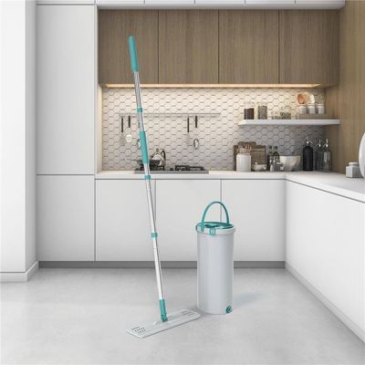 Mop Lava e Seca FlashLimp Fit com Balde 2,5L e Refil  Cinza/ Verde Esmeralda