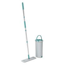 Mop Lava e Seca FlashLimp Fit com Balde 2,5L e Refil  Cinza/ Verde Esmeralda