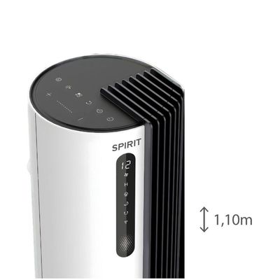 Ventilador de Torre 110cm Spirit Esterilizador com 12 velocidades, Controle Remoto e Timer de até 12 horas, Branco  Bivolt