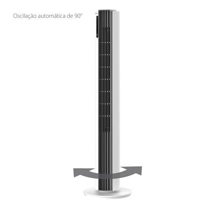 Ventilador de Torre 110cm Spirit Esterilizador com 12 velocidades, Controle Remoto e Timer de até 12 horas, Branco  Bivolt