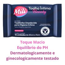Toalha Íntima Beauty - Toalhinha Umedecida p/ Higiene Íntima - 16 unidades de 20x11cm