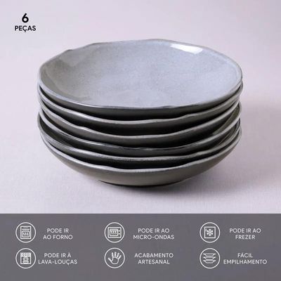 Conjunto de Pratos Fundos Porto Brasil Bio Dust 1,1 litros  6 Peças