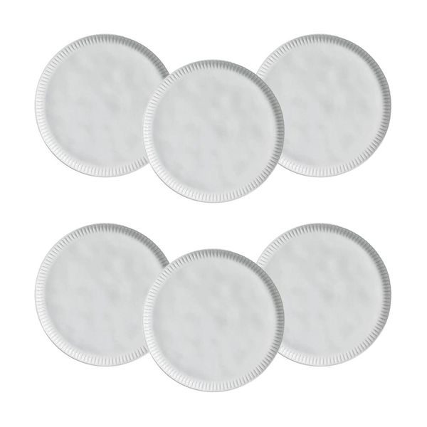 Conjunto de Pratos Rasos Porto Brasil Linhas New White 27,5cm - 6 Peças