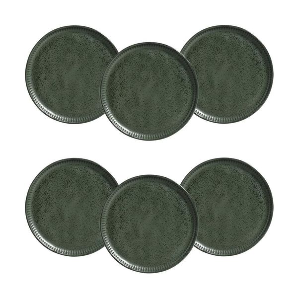Conjunto de Pratos de Sobremesa Porto Brasil Linhas Greenery 21,5cm - 6 Peças