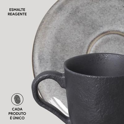 Conjunto de Xícaras de Café com Pires Porto Brasil Bio Dust 120ml - 6 Peças
