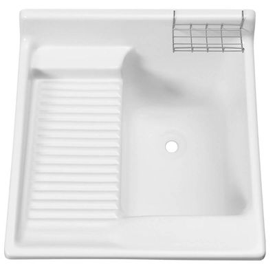 Gabinete Tanque de Lavar Roupas 38L Branco Fibra Stilofibras Lavanderia Área de Serviço