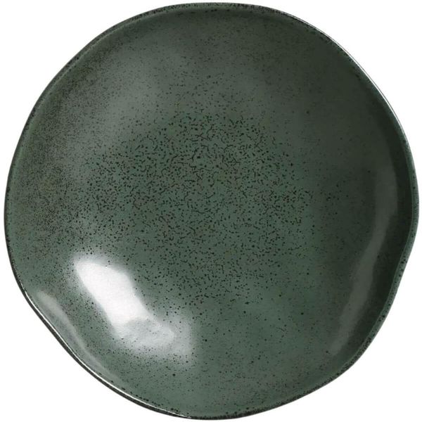 Jogo 12 Pratos Fundos 21cm Cerâmica 600ml Verde Orgânico Ara