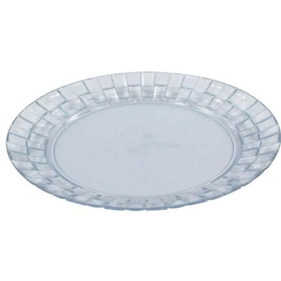 Jogo 6 Pratos Grandes 26cm Transparente Crippa Servir Mesa Posta Porções Aperitivos