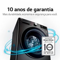 Lavadora e Secadora Elétrica Smart LG WashTower WK17BS6A 17 Kg Aço Escovado Preto com Inteligência Artificial AIDD - 220v