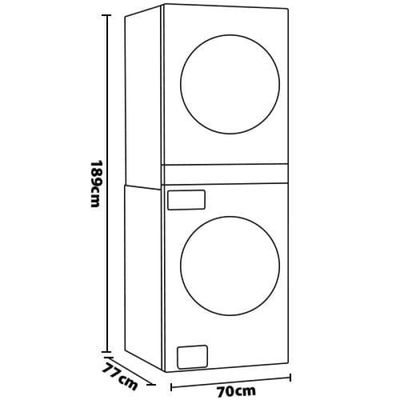Lavadora e Secadora Elétrica Smart LG WashTower WK17BS6A 17 Kg Aço Escovado Preto com Inteligência Artificial AIDD - 220v