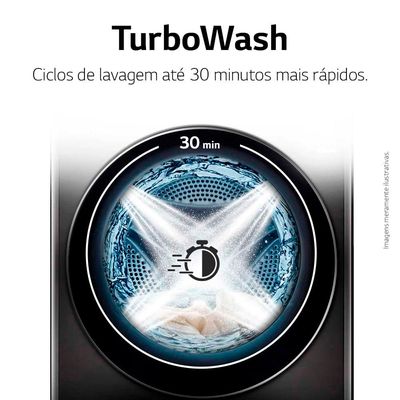 Lavadora e Secadora Elétrica Smart LG WashTower WK17BS6A 17 Kg Aço Escovado Preto com Inteligência Artificial AIDD - 220v