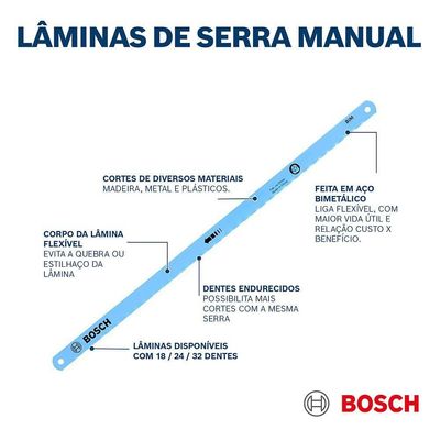 Arco De Serra Manual Compact 300mm + Lâmina De Serra - 2608003031000 - Bosch