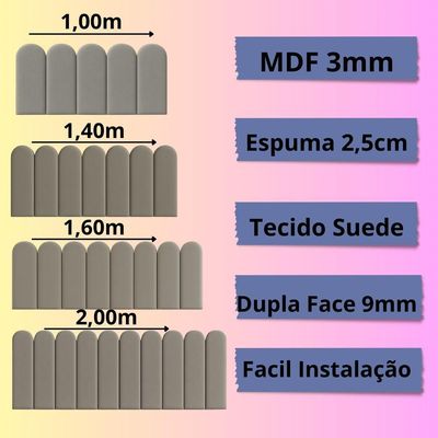 Cabeceira Queen Size Design Nuvem 45x20cm 8 Placas Em Suede Terracota