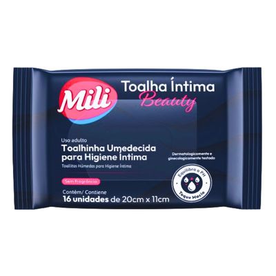 Toalha Íntima Beauty - Toalhinha Umedecida p/ Higiene Íntima -  8 pacotes com16 unidades (total: 128 toalhinhas)
