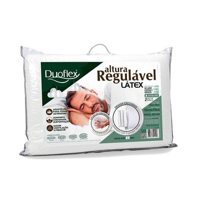 Kit 3 Travesseiros Altura Regulável Látex Branco Duoflex
