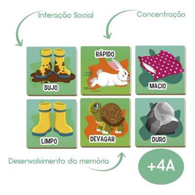 Jogo da Memória Opostos Pop 4284 Brincadeira De Criança