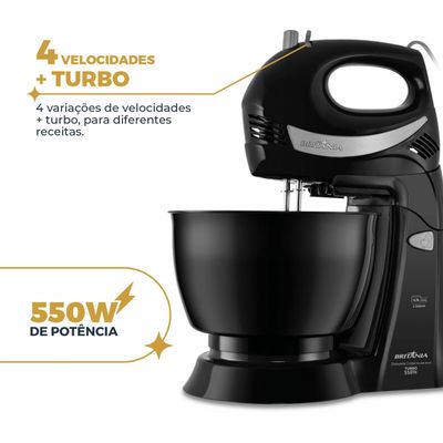 Batedeira Britânia Diamante Preta 550W 4,3L 220V