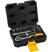 Jogo de Soquete Sextavados Encaixe 1/4" Com Catraca Jogo 16Pc Vonder