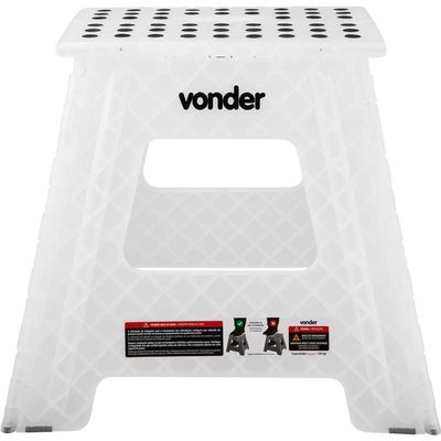 Banqueta Plástica Dobrável 360Mm Transparente Vonder