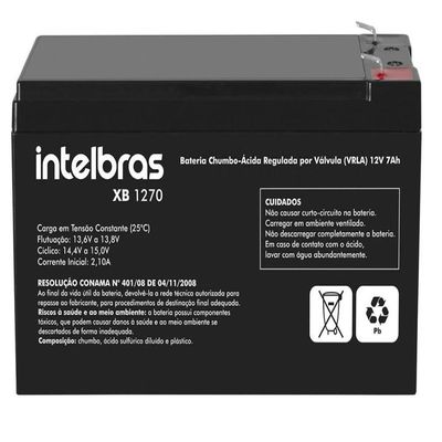 Bateria Selada Intelbras 12V 7Ah 1270 Para Nobreak e Alarmes