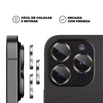 Protetor de lente One Armor para iPhone 16 Pro Max - Prata - Gshield
