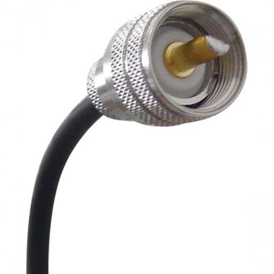 Kit Cabo Px50 5,5m Com Conector Uhf Macho B-3001 Preto Aquario