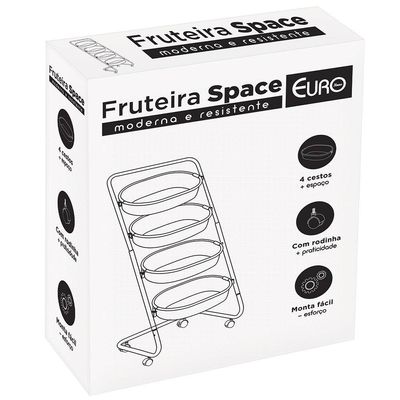 Fruteira Euro Space em Aço com 4 Cestos - 85 cm