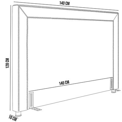 Cabeceira Cama Box Casal 140 cm P05 Berlim Linho Creme - Lyam Decor