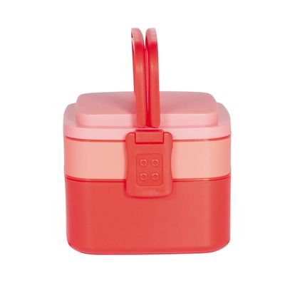 Pote Marmita 2 Andares Quadrado com Alça - Vermelho