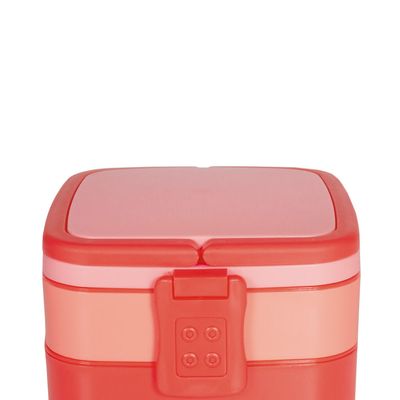 Pote Marmita 2 Andares Quadrado com Alça - Vermelho