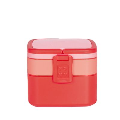 Pote Marmita 2 Andares Quadrado com Alça - Vermelho