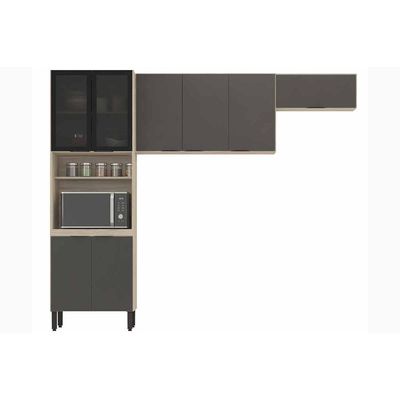 Cozinha Completa Firenze 3 Peças (2Aéreos+1Paneleiro) C3P52 Avena/Grafito - Demóbile