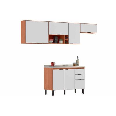 Cozinha Completa Firenze 4 Peças (3Aéreos+1Balcão) C4P253 Amendola/Nude Prime TX - Demóbile